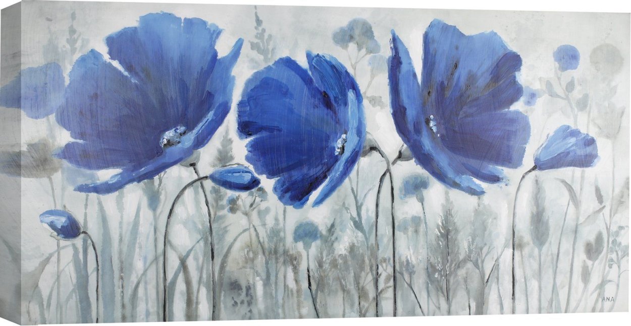 Интерьерные картины синие цветы