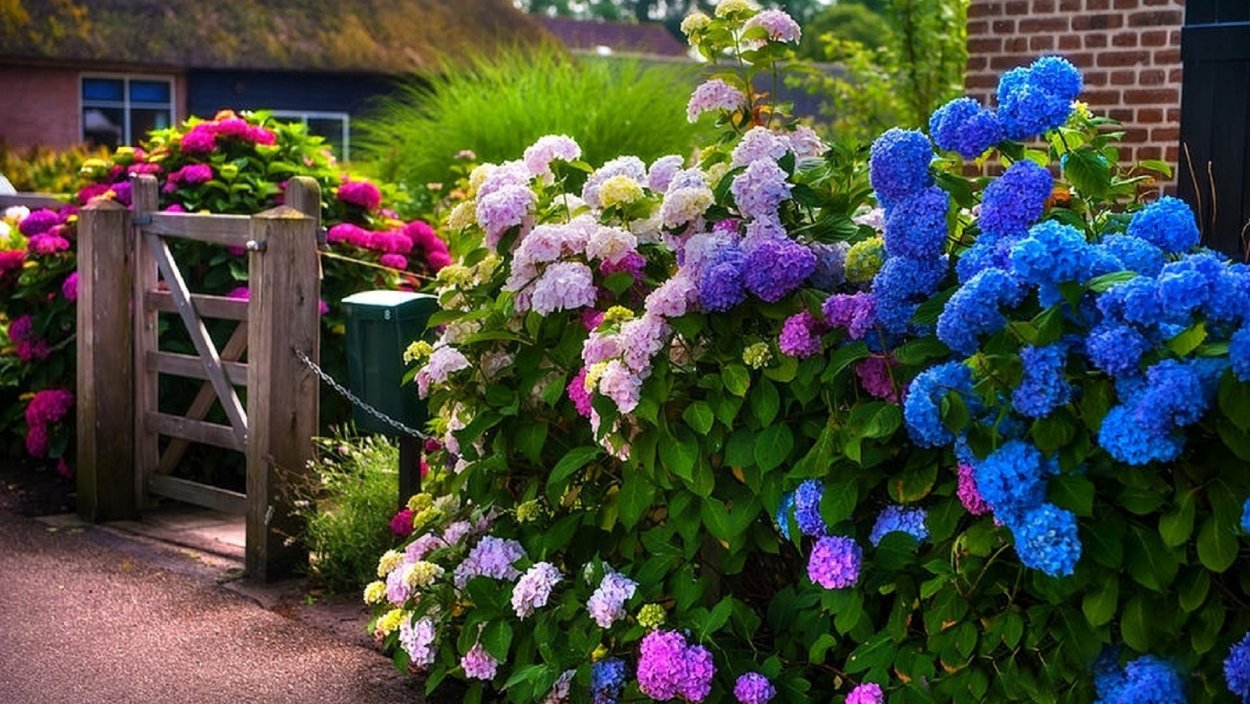 Розовые гортензии