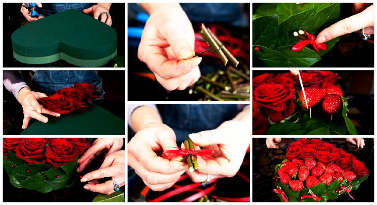 Композиции из цветов живых