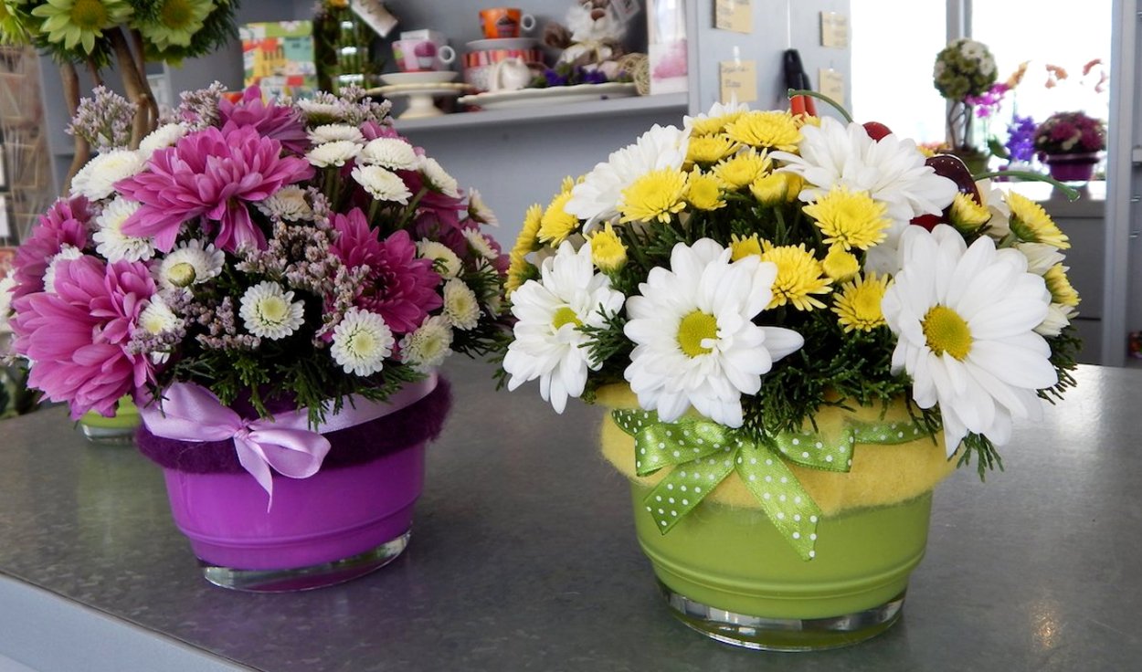 Букет с губкой флористической