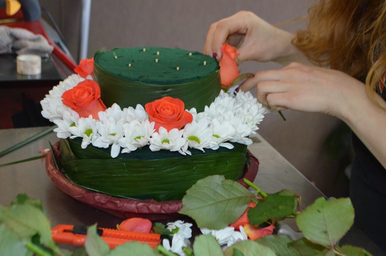 Сердце из флористической губки