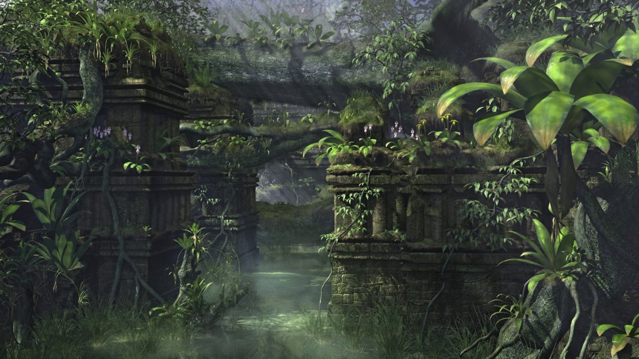 Древний храм в джунглях арт