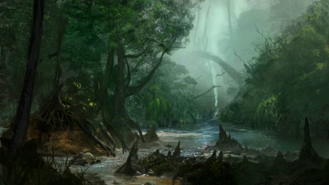 Порт в джунглях фэнтези