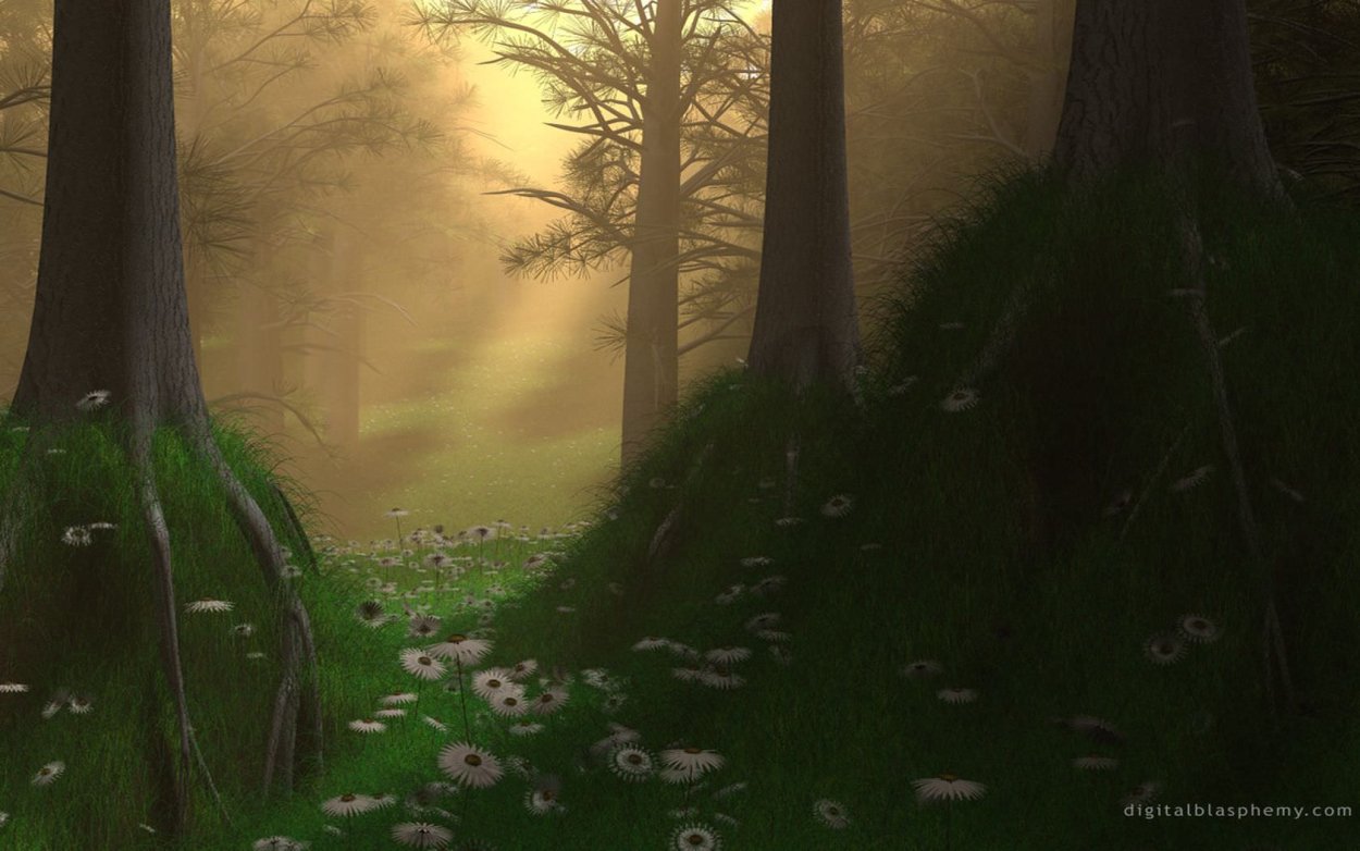 Лес рисунок