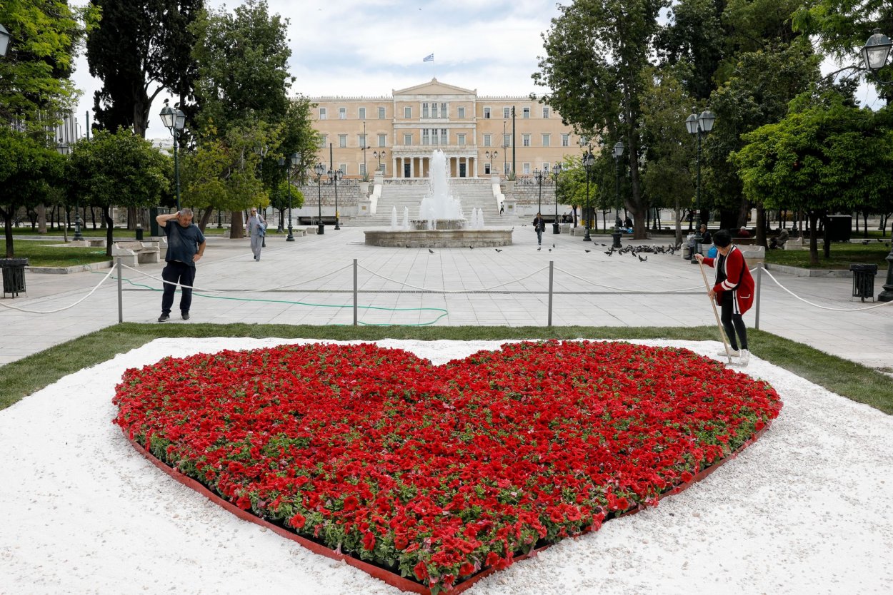 Клумба сердце из цветов