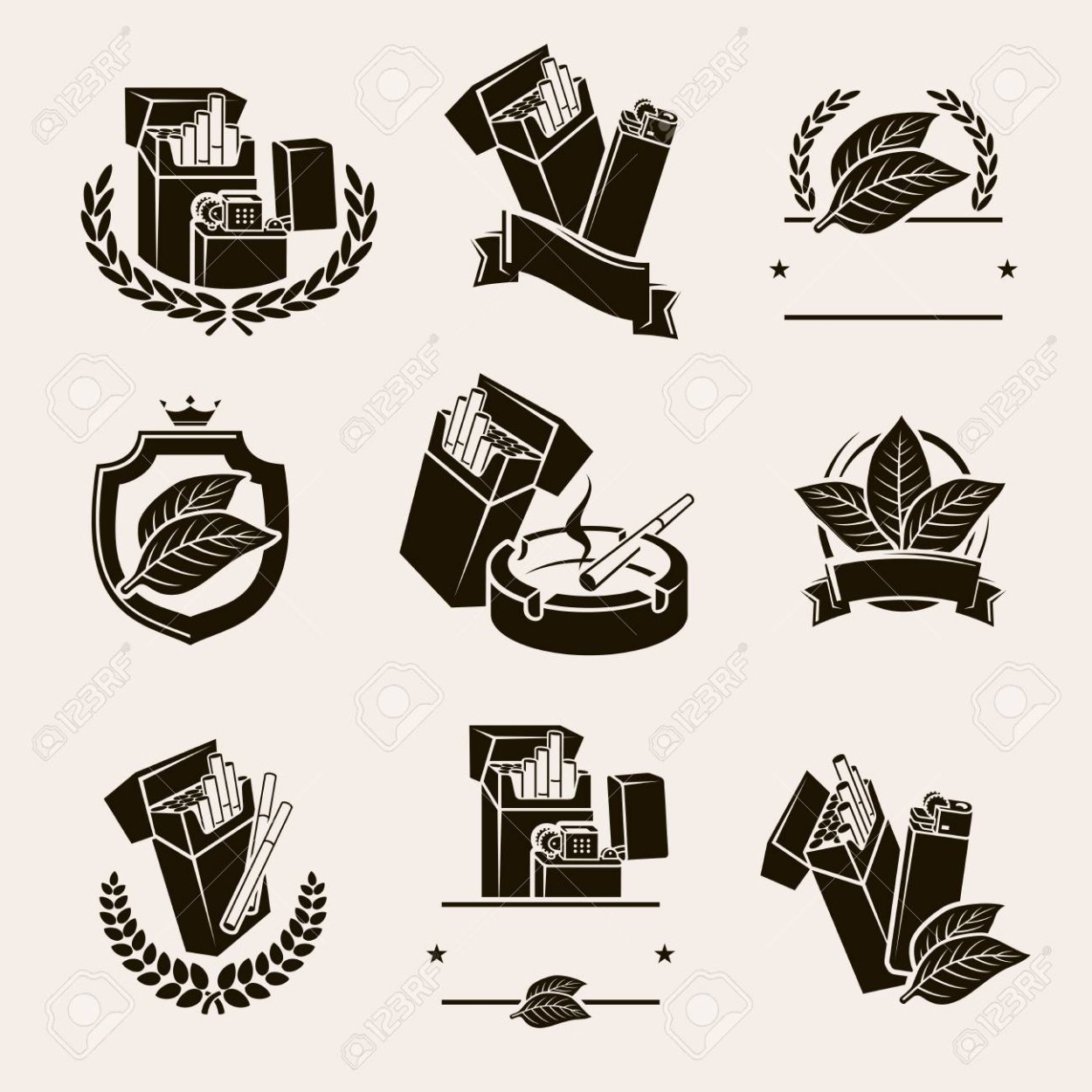 Листья табака и зерно кофе