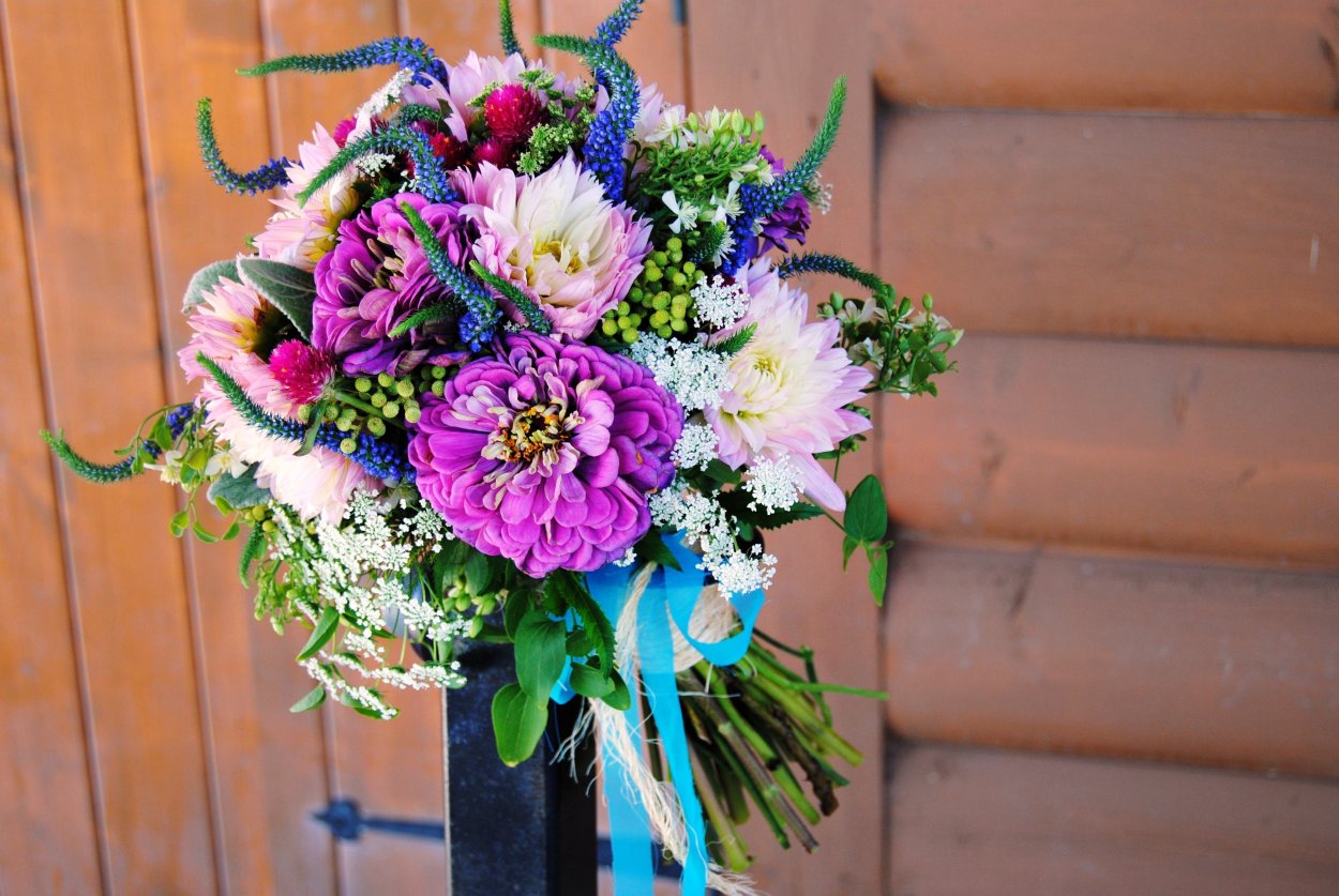 Букет астры и цинии