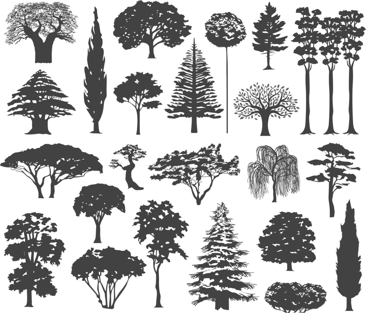 Стилизованные формы деревьев