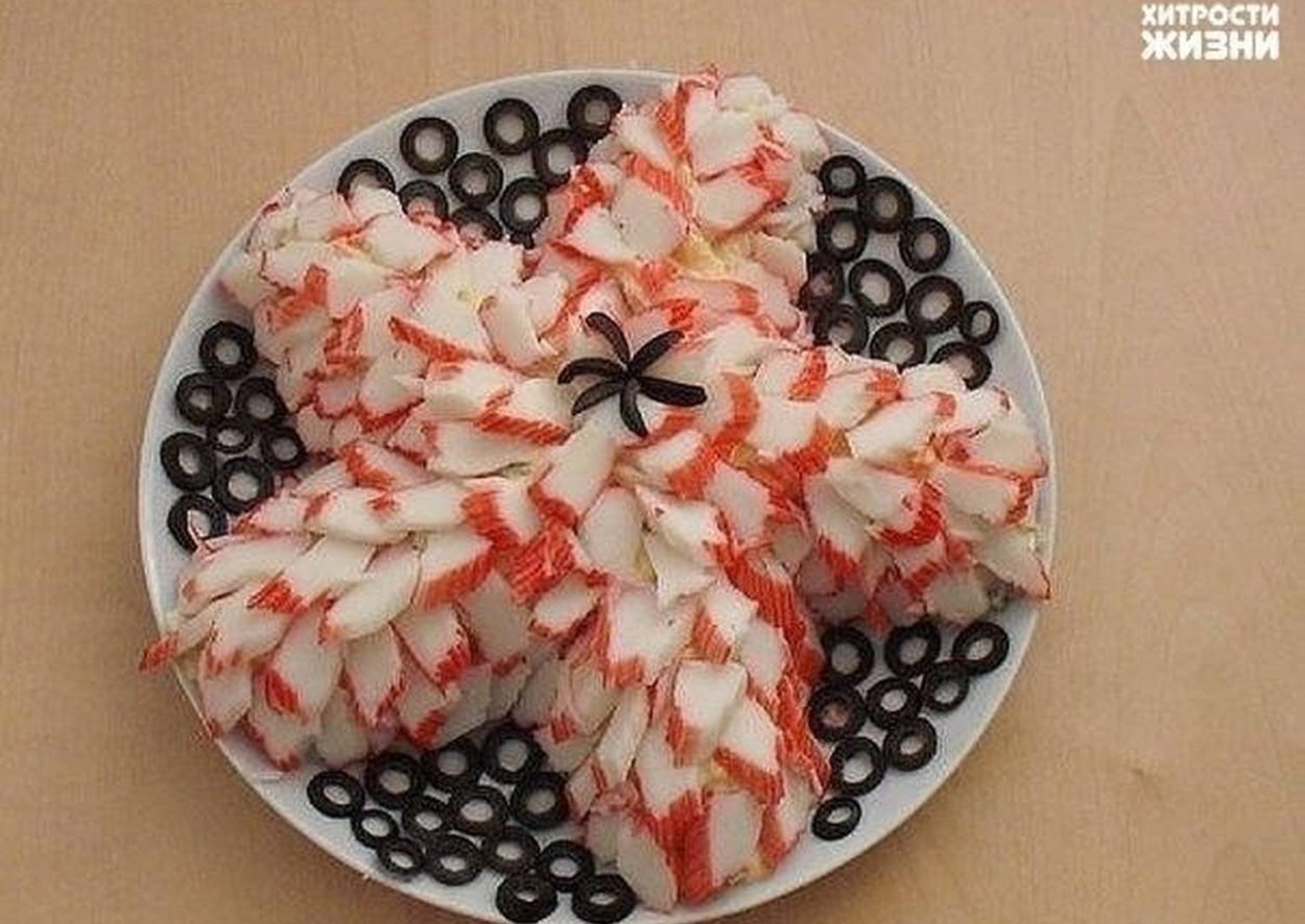 Салат морская звезда с крабовыми