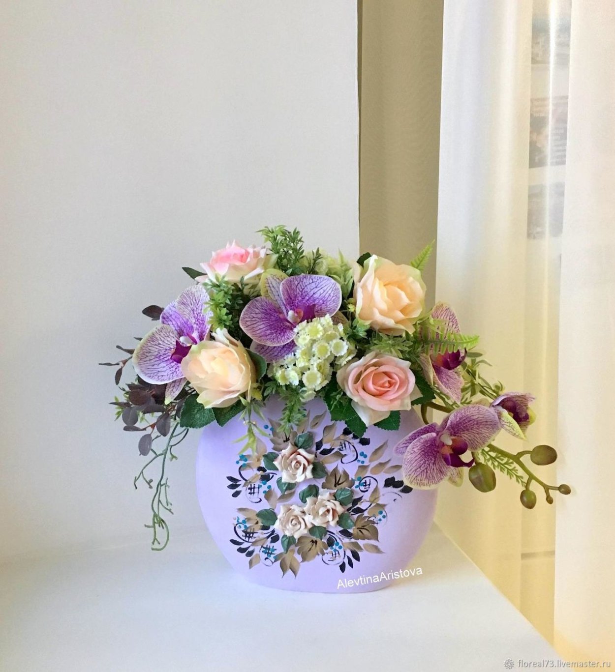 Букет «розы и эустомы»