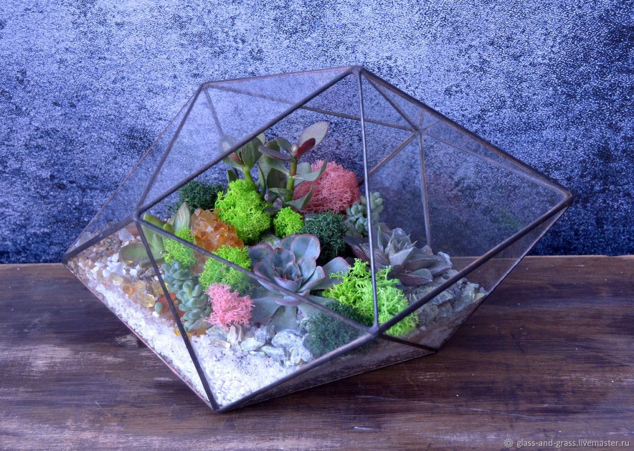 Флорариум мини садик с водопадом