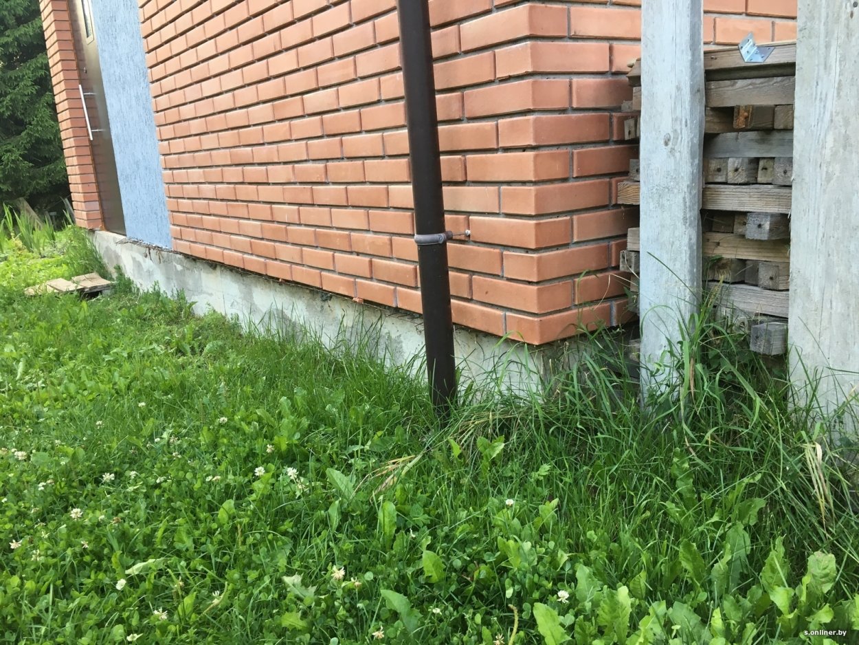 Отмостка с газоном