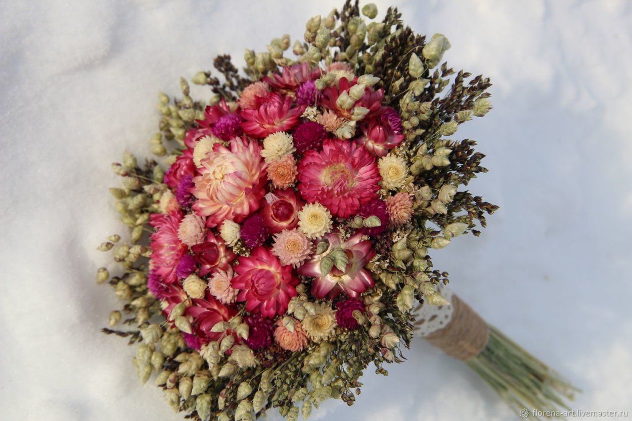Осенний букет невесты из сухоцветов