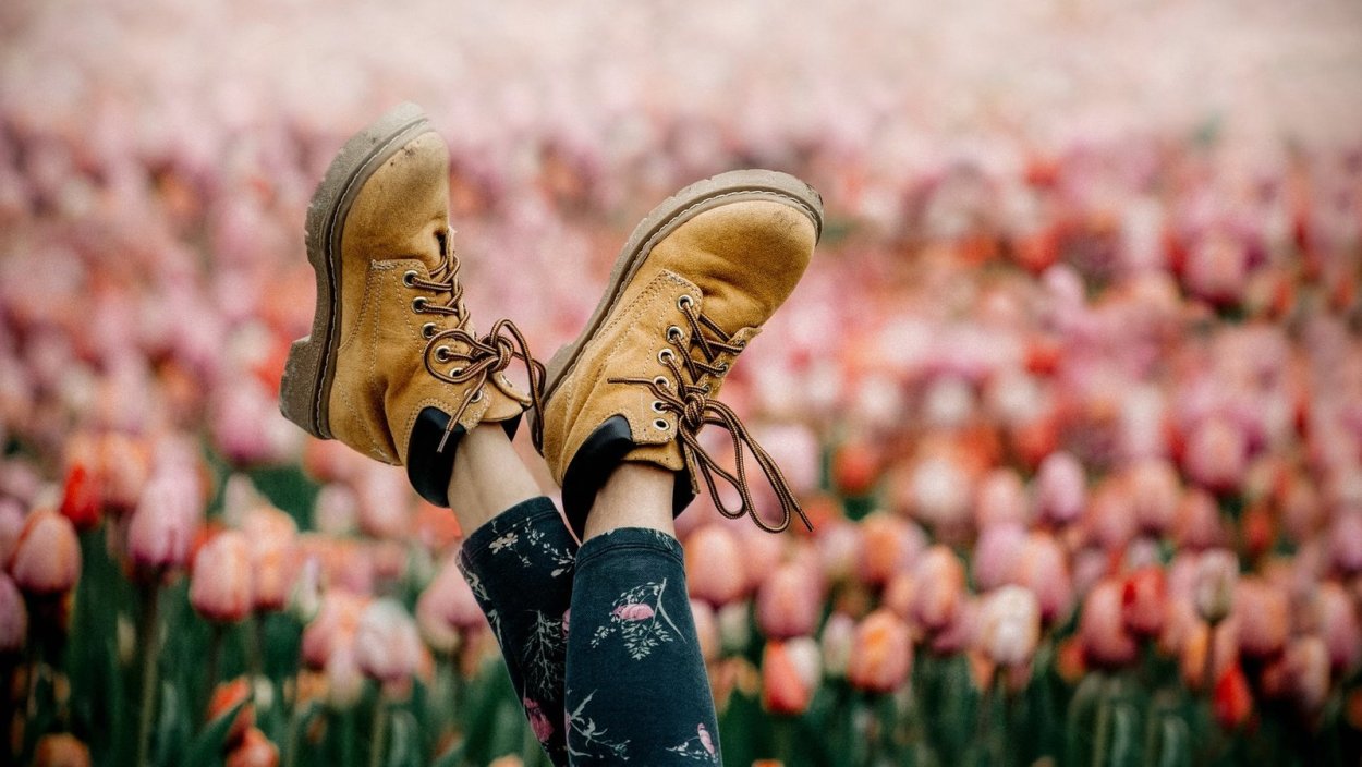 Ботинки с цветочками Весна