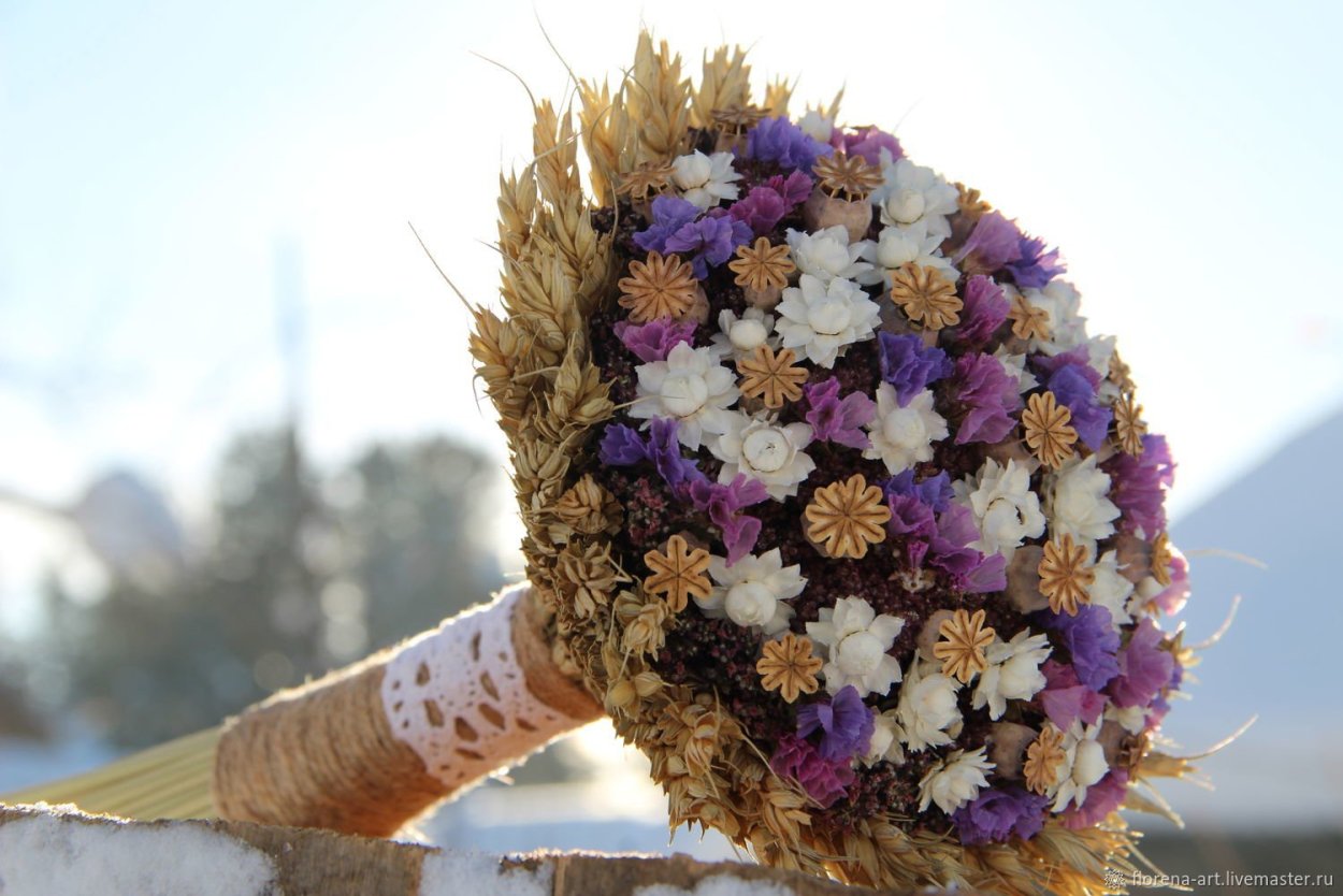 Букет из колосьев в интерьере