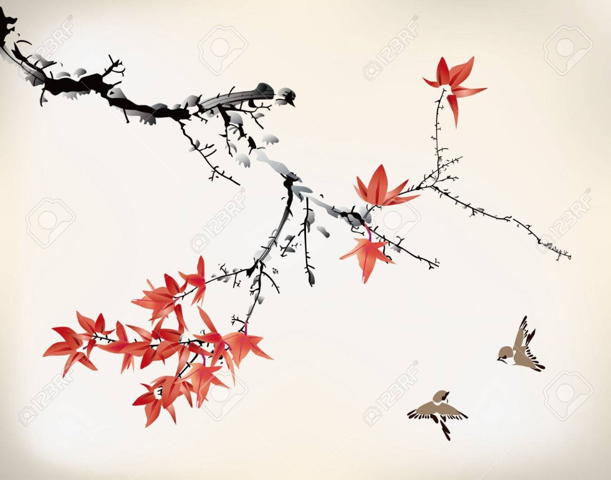 Клен в китайской живописи