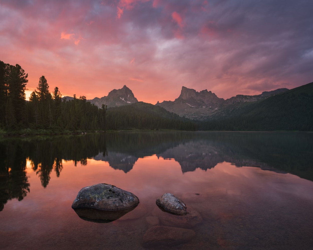 Ергаки озеро светлое закат