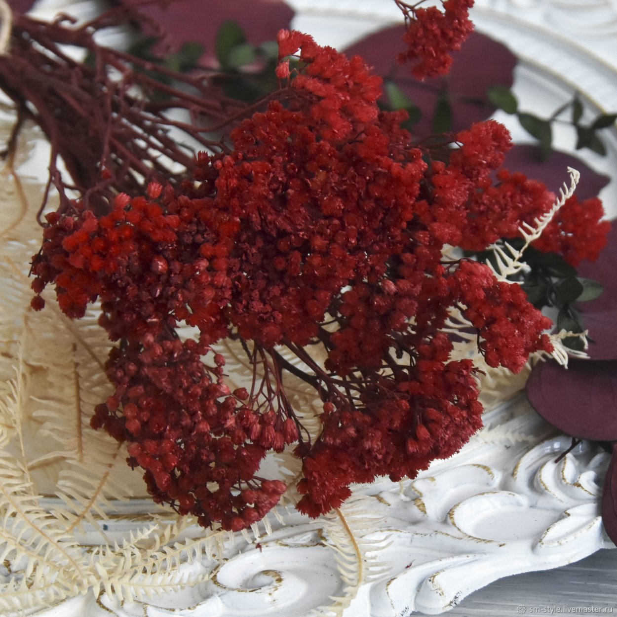 Букет из сухоцветов оранжевый