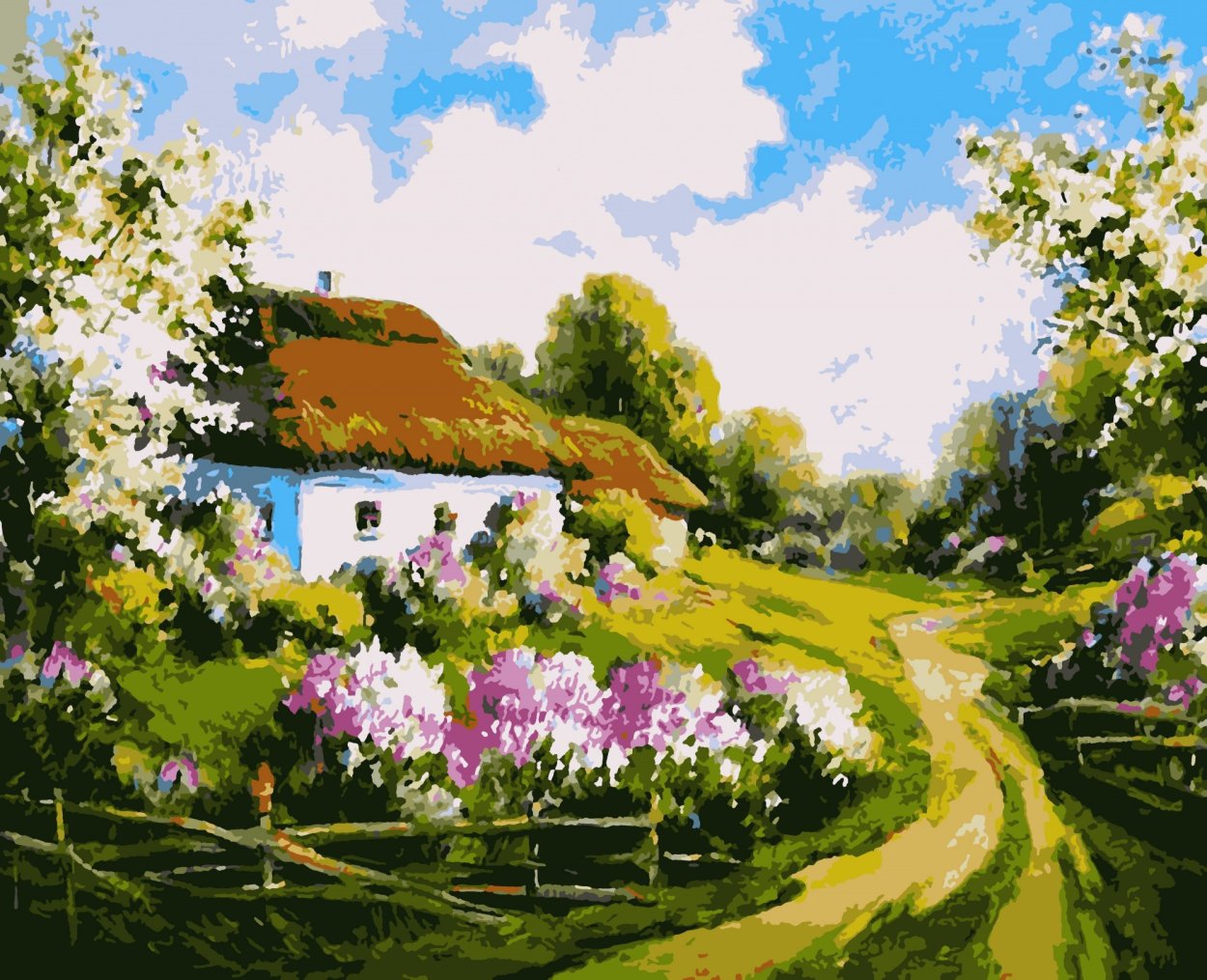 Картины украинская хата Олег Пятин