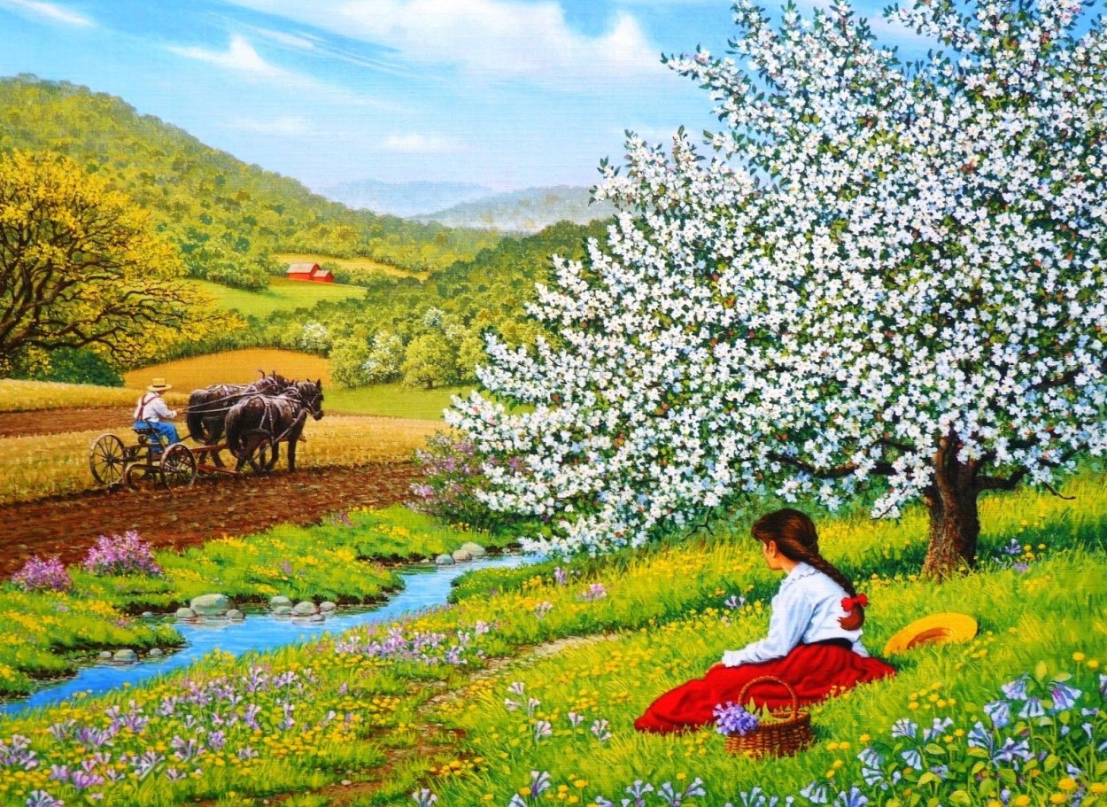 Весенняя деревня