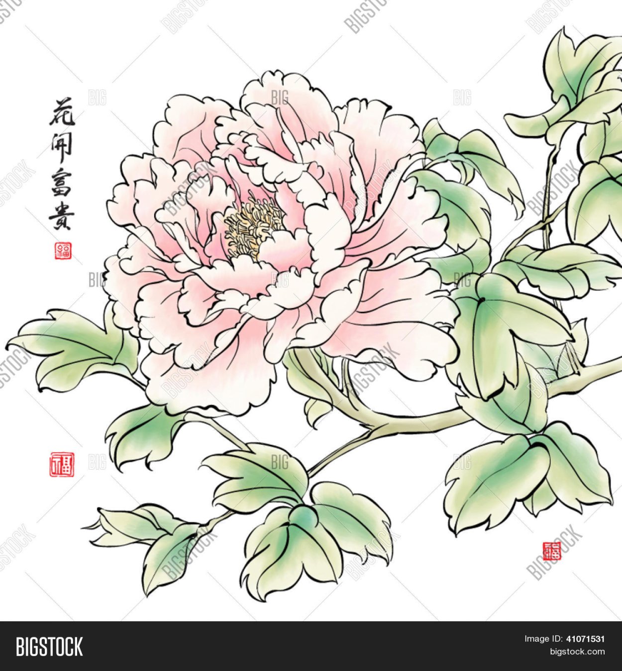 Картина Ци Байши «пионы»)