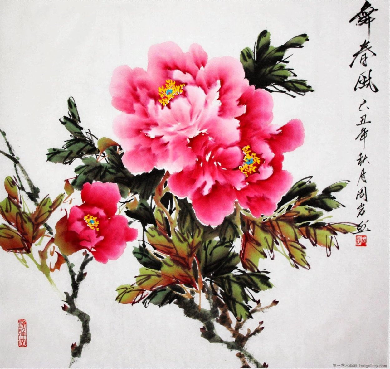 Голубые пионы в китайской живописи