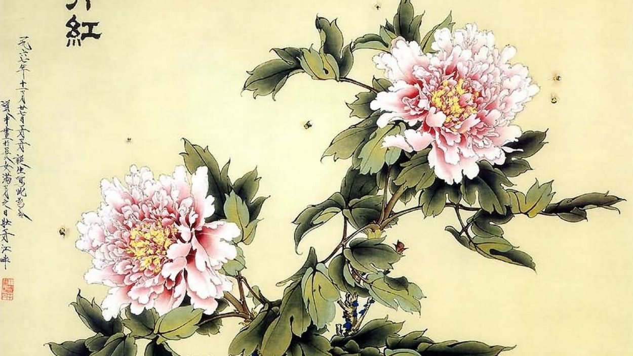 Китайская живопись Хуа Няо пион