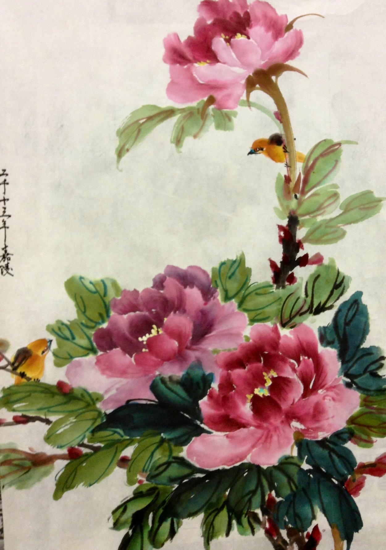 Пионы гунби китайская живопись