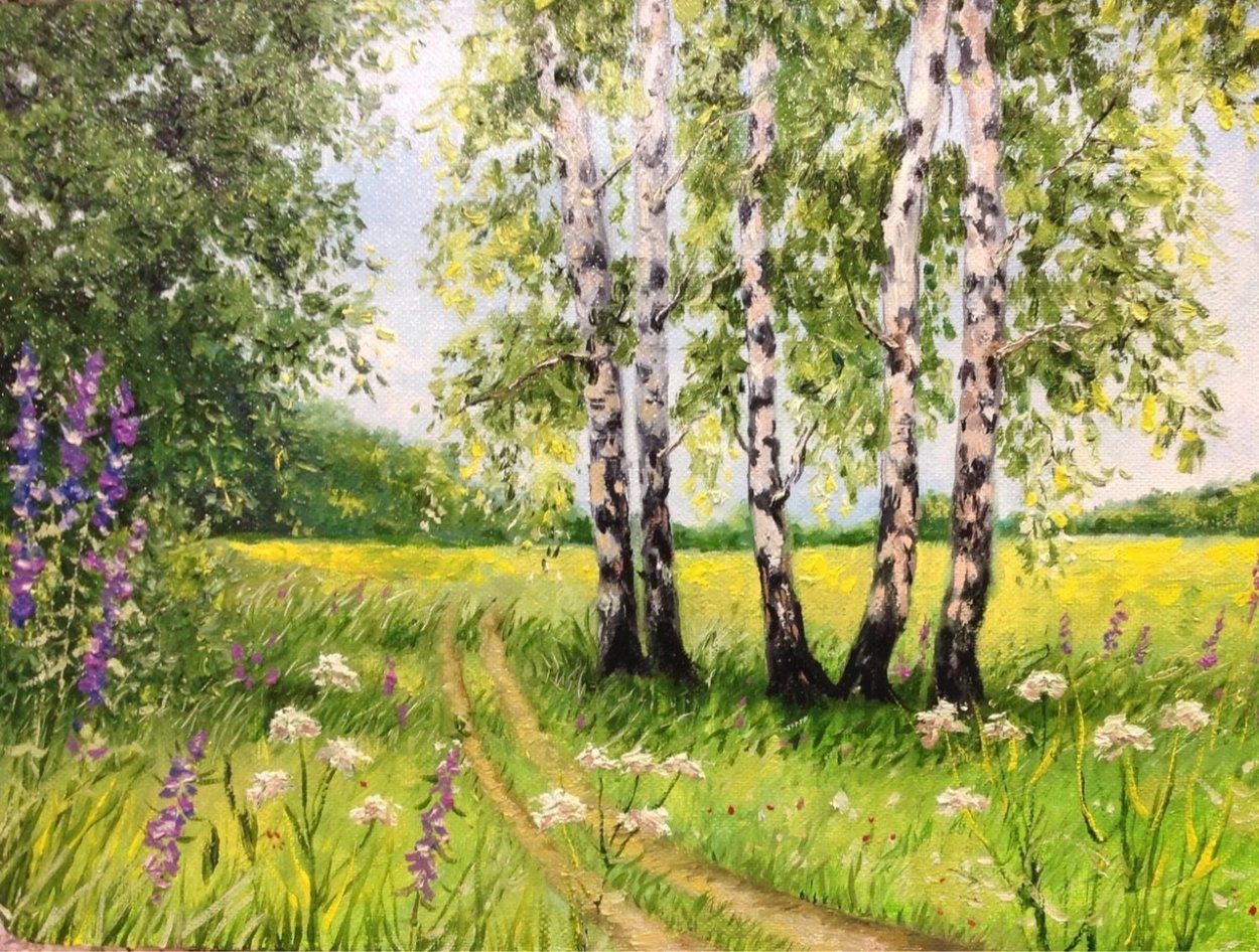 Березы живопись