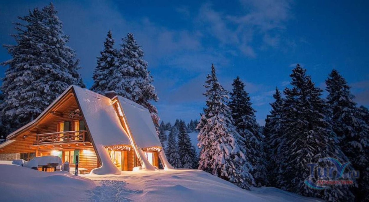 Турбаза домик на новый год