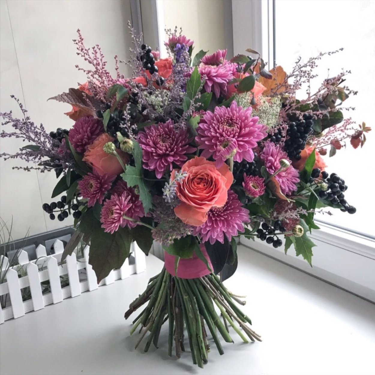 Букет в спиральной технике