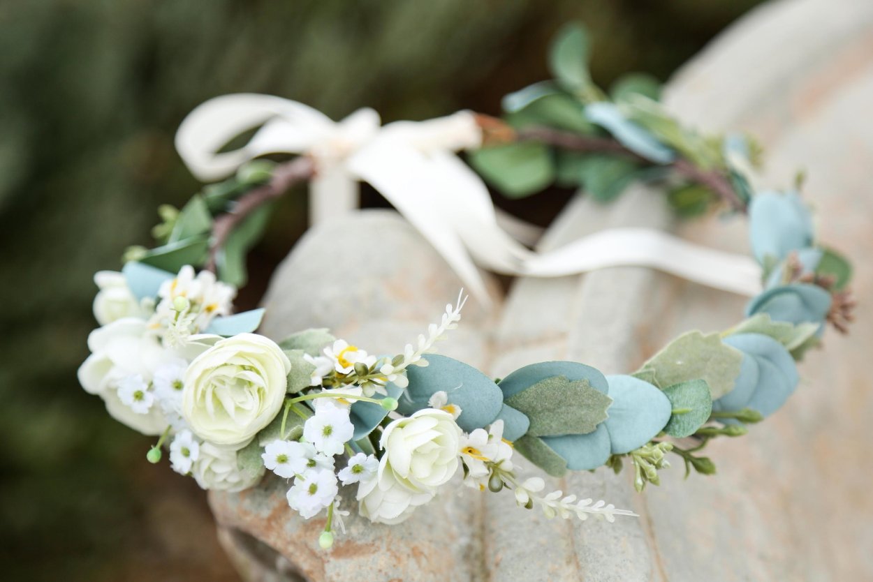 Венок невесты из живых цветов