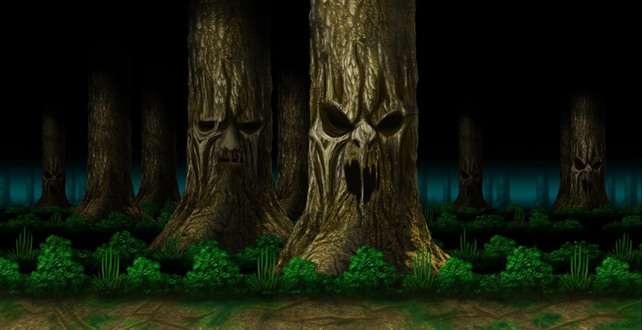 Красивое небо и лес