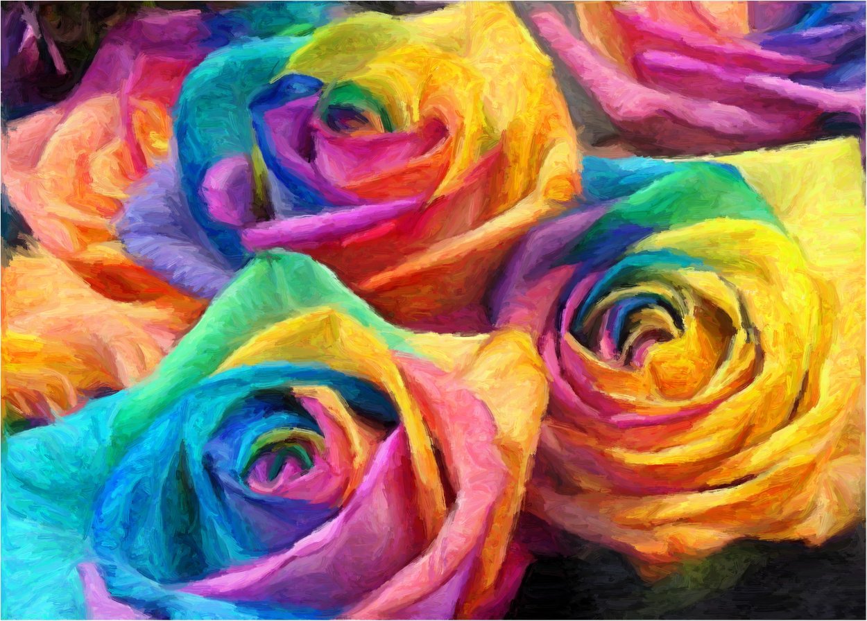 Разноцветные цветы