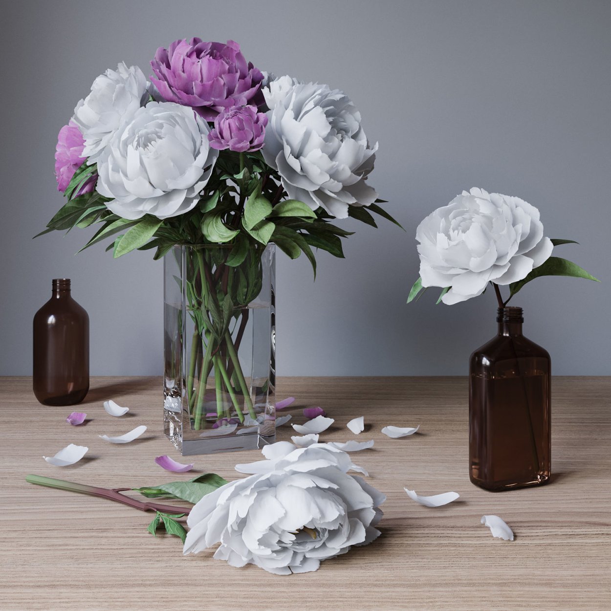 Розовые пионы