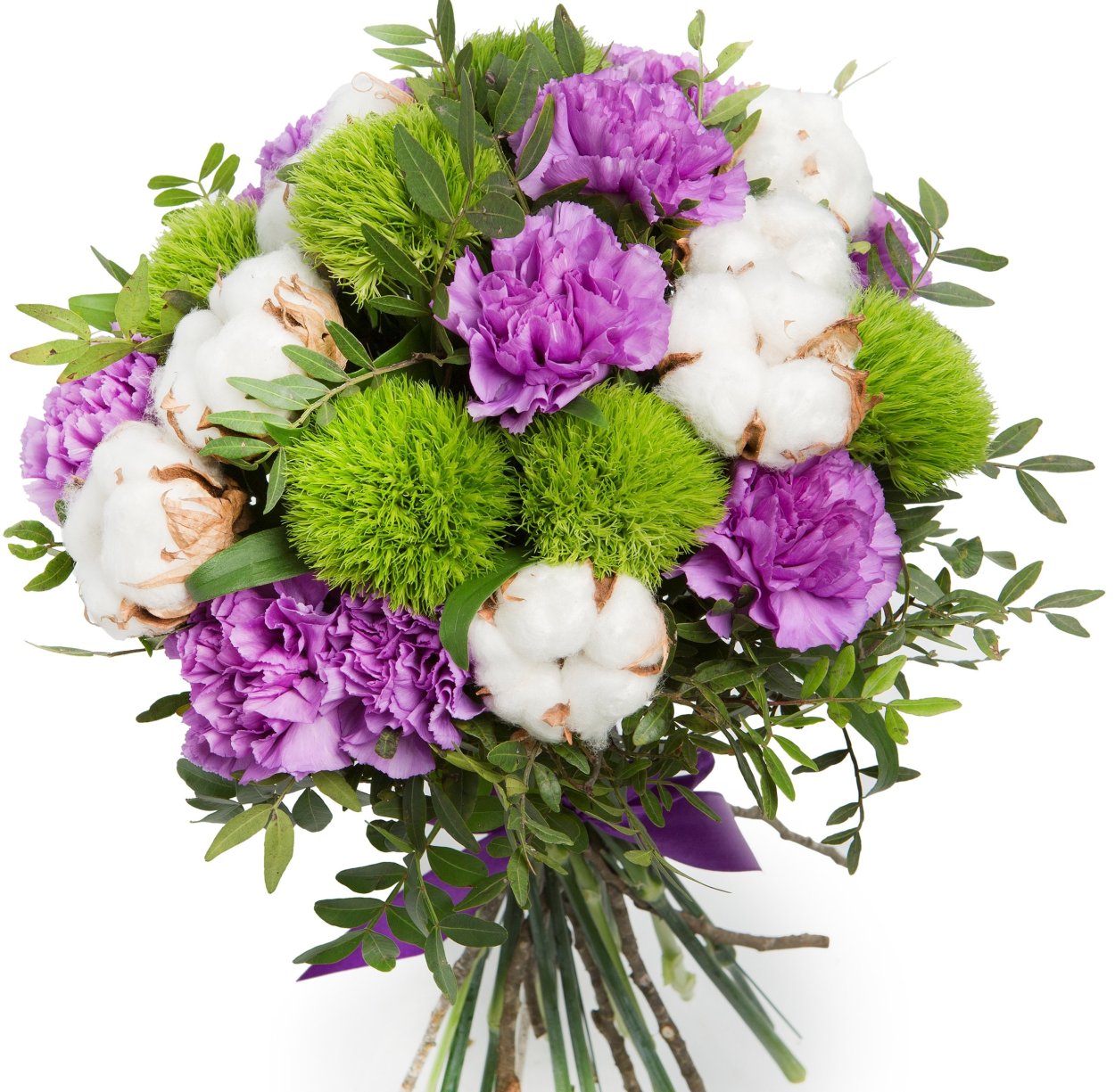 Зеленые гвоздики Грин трик букет