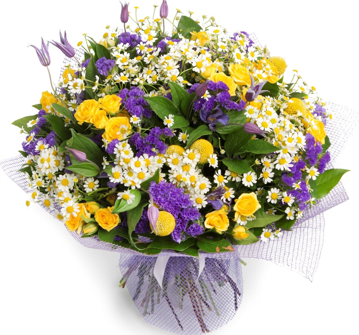 Букет из тюльпанов и альстромерий