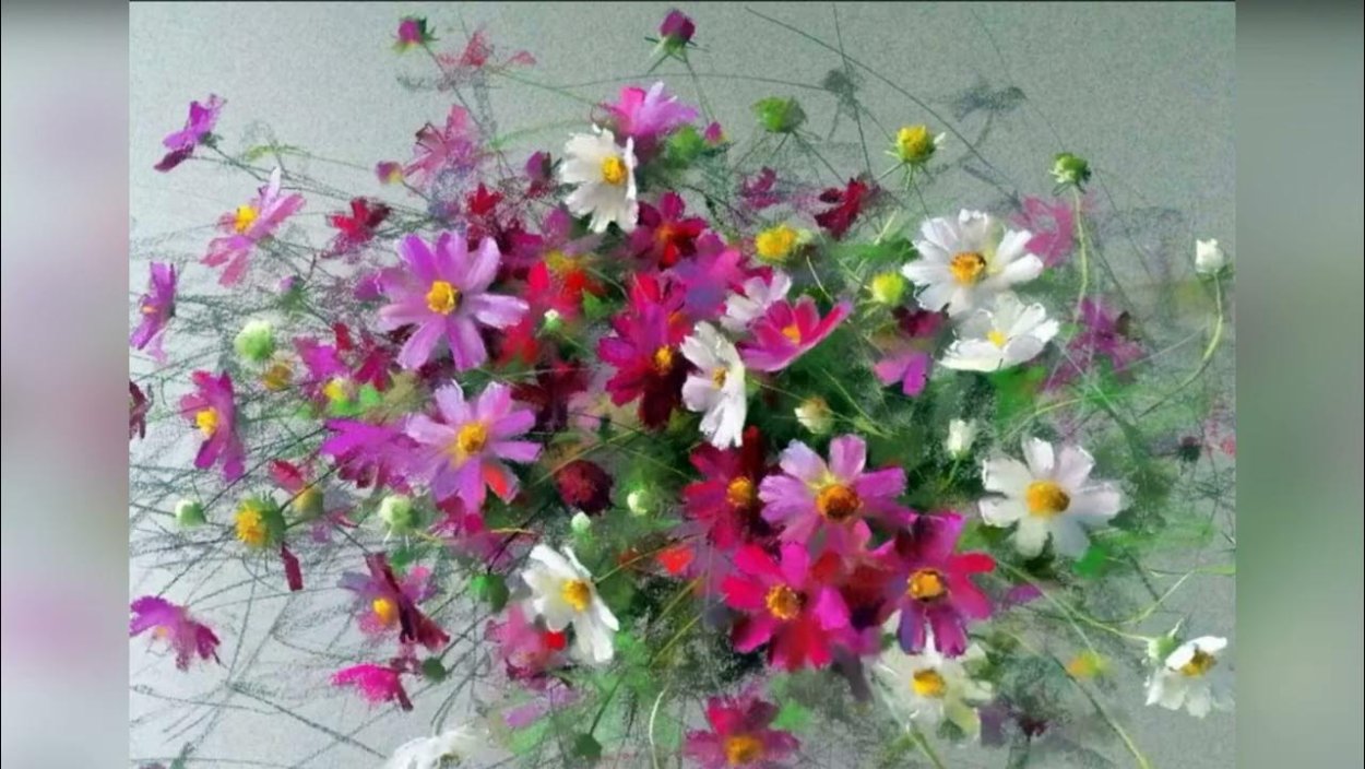 Космея пастелью