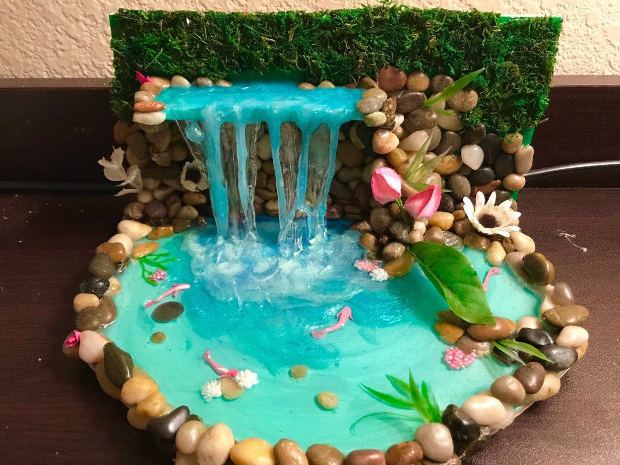 Водопад с рыбками