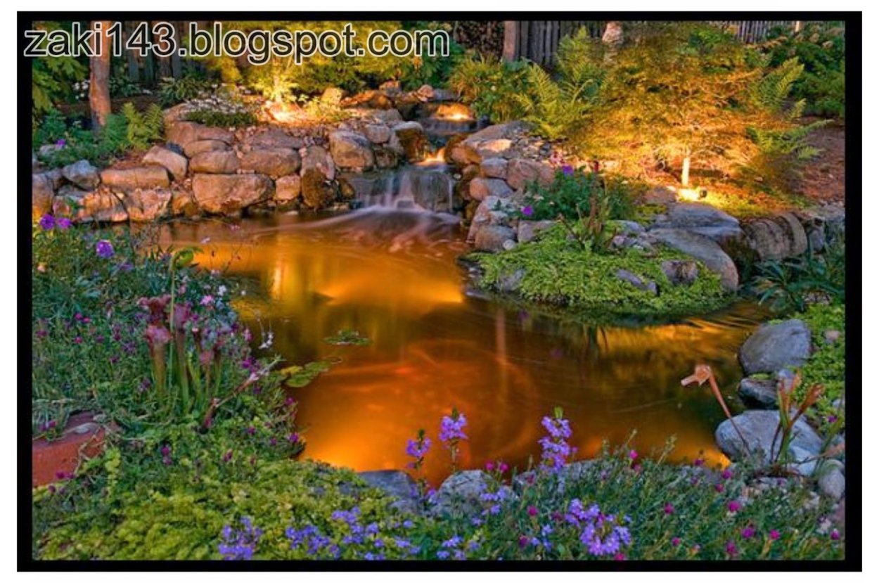 Сад с розами и водопадом