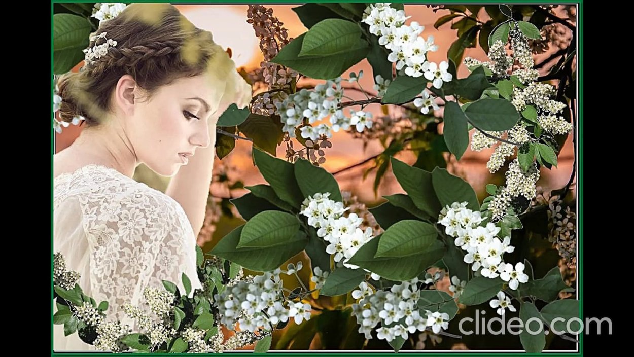 Девушка с букетом сирени