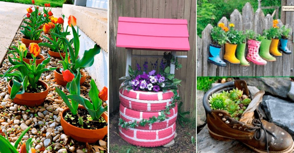 Интересные клумбы для цветов