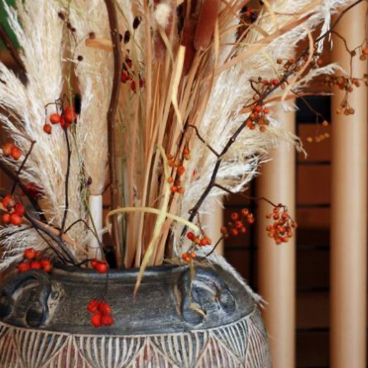 Пампасная трава в интерьере