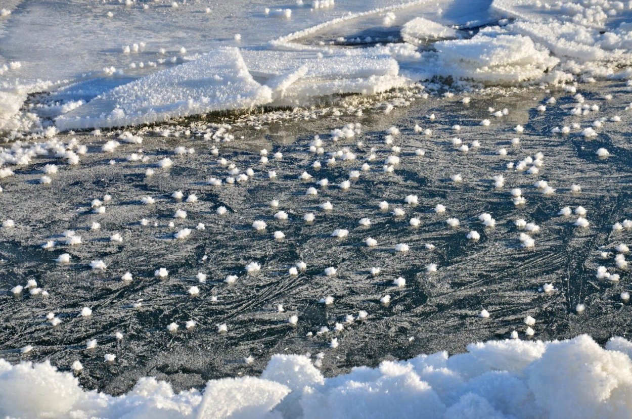 Метановые пузырьки лед Байкала
