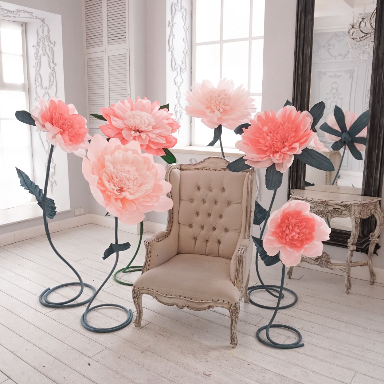 Букет из стабилизированных цветов ресепшен в кашпо