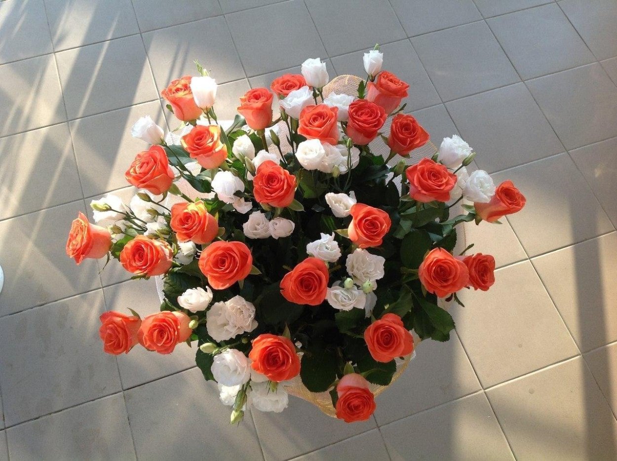 Букет живых роз