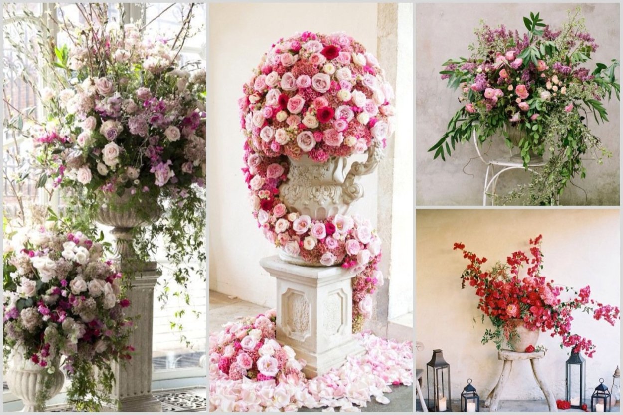 Декорации с искусственными цветами