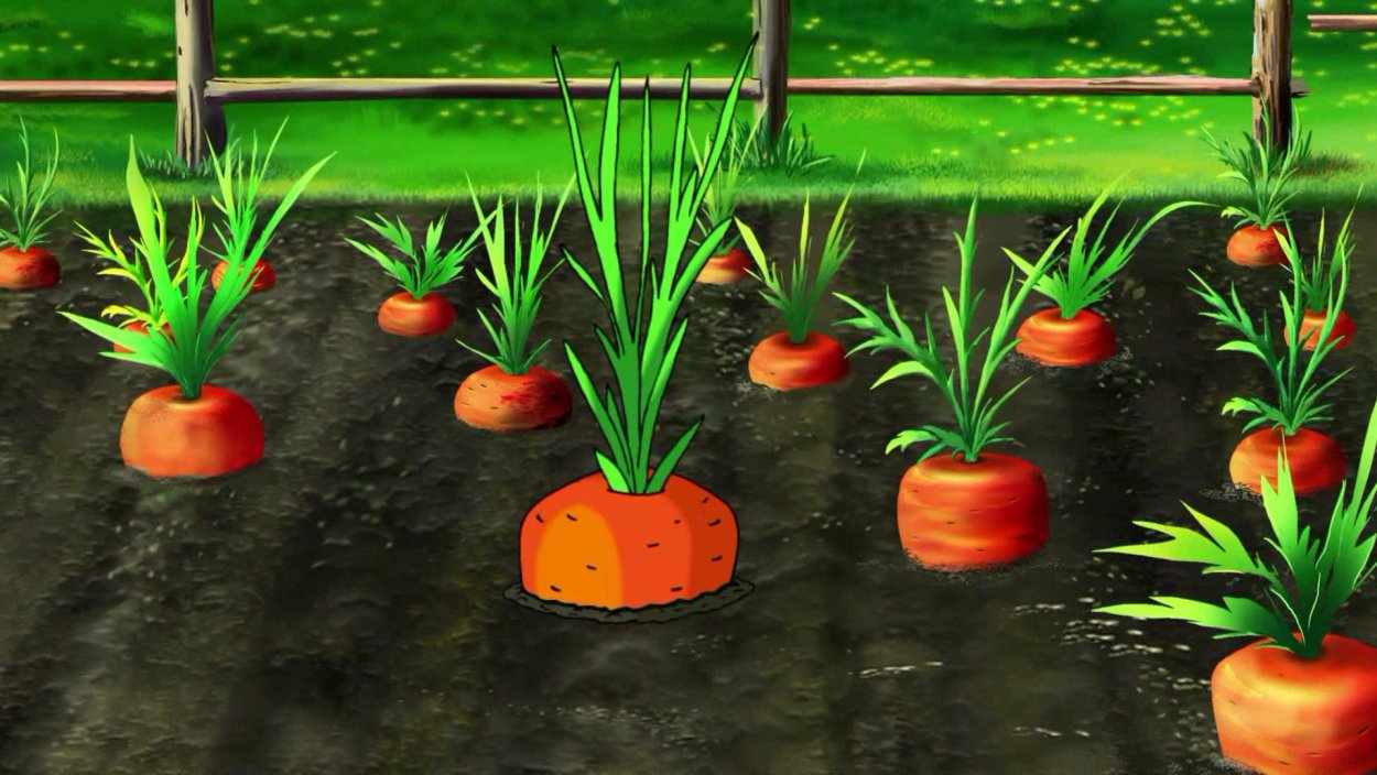 Морковная грядка с детьми