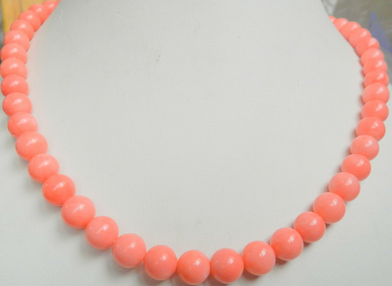 Round Pink Coral Beads