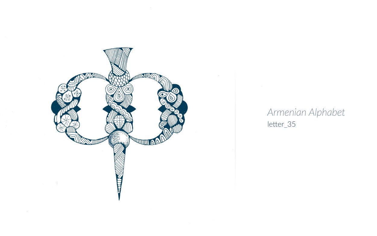Армянские буквы с узорами
